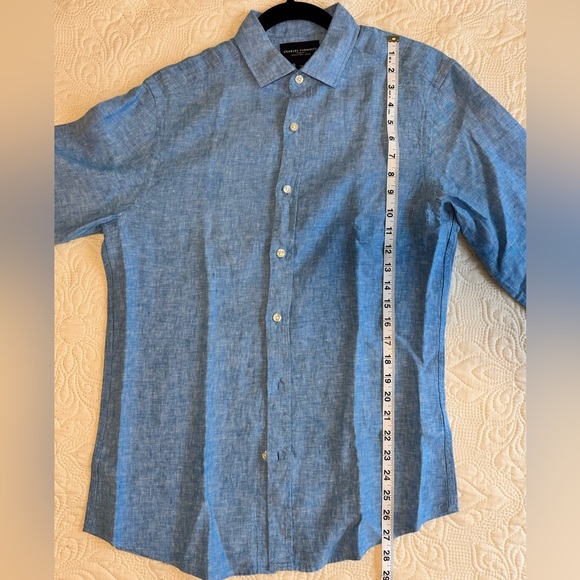 Charles Tyrwhitt Pure Linen Shirt – Ocean Blue (Slim Fit S, NWT) - Picture 7 of 7